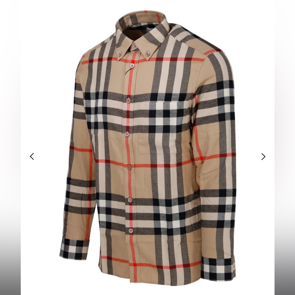 Burberry Checked Long-Sleeved Shirt size Medium